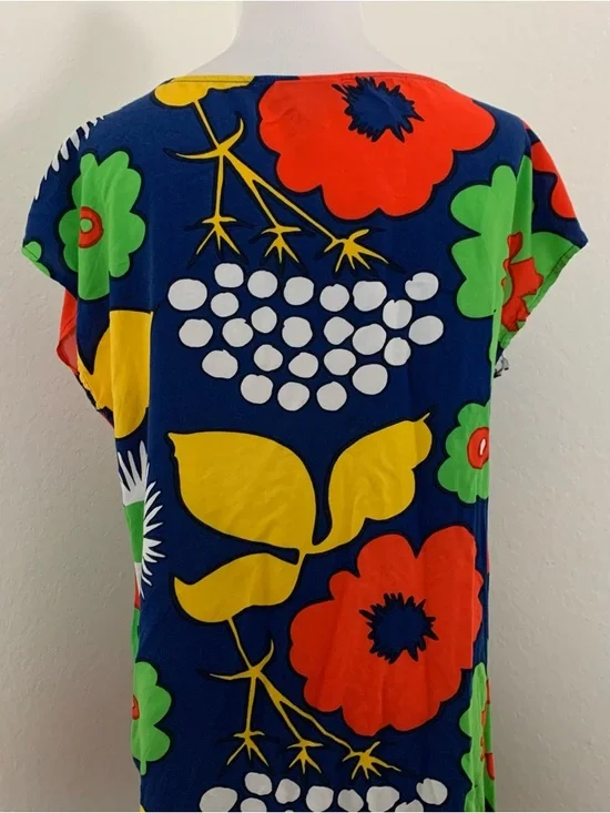 Marimekko For Target Floral Shift Dress Size small Bold Colorful Mod 100% rayon - Picture 8 of 15